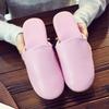 Fashion Women Slippers House Couple Indoor Summer High Quality PU Leather Flats Shoes  Close Toe Casual Non-slip Slides Female