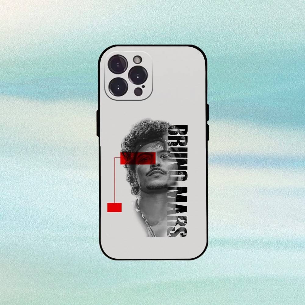 

B-Bruno M-Mars Retro Music Phone Case For iPhone17,16,15,14,13,12,Plus,Pro Max, 5G Others Soft Black Cover iPhone14