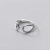 Adjustable Sterling Snake Texture Ring Women Men Vintage Geometric Statement Jewelry