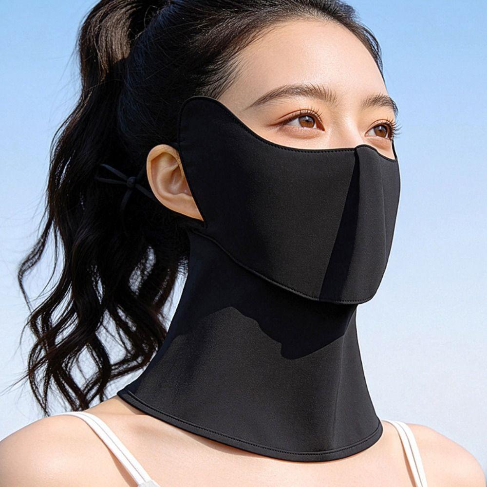 Breathable Ice Silk Mask Summer Face Gini Mask Adjustable Sunscreen Mask  Riding