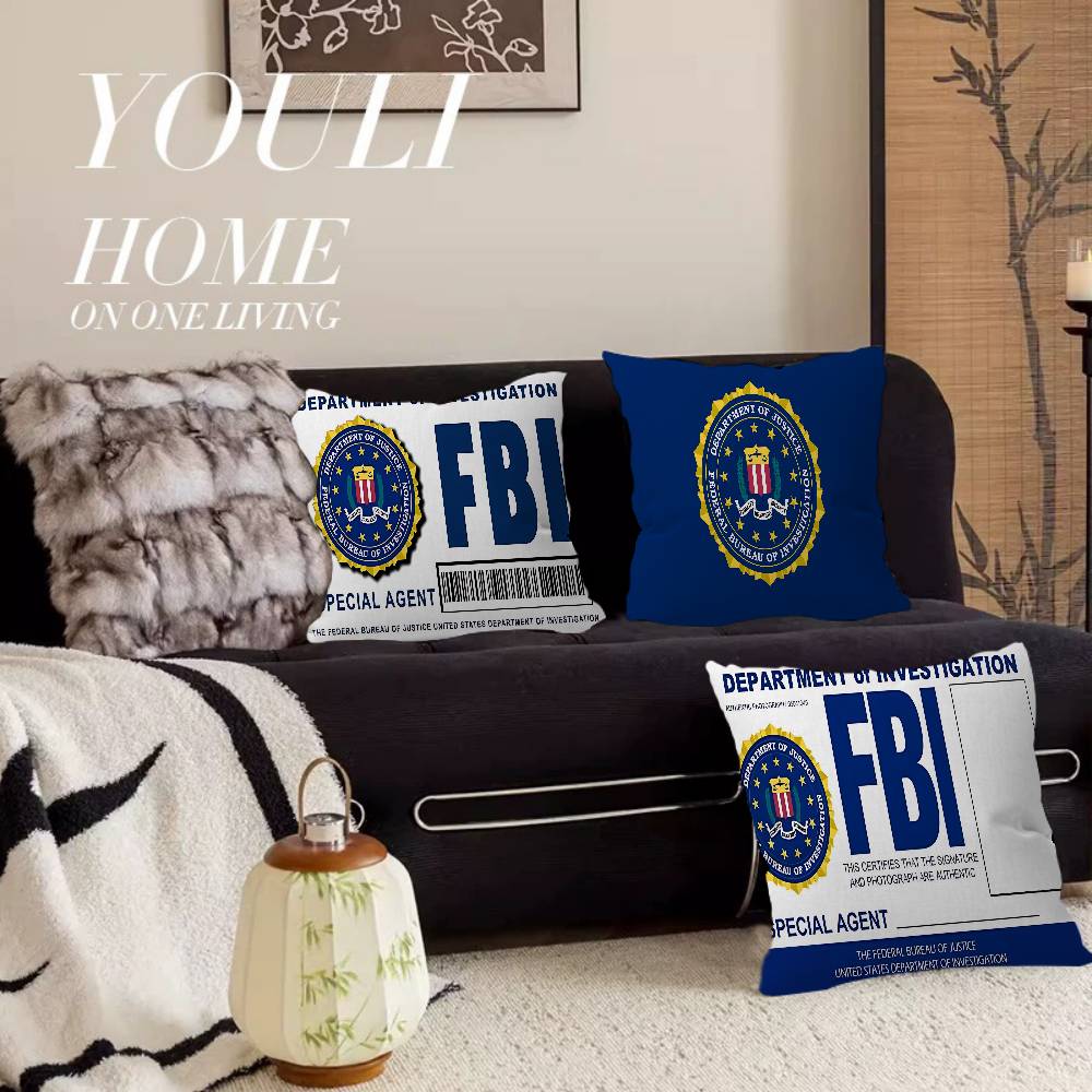 Police FBI Cushion Cover Pillowcase Upholstery Sofa Throw Pillow Home Decor Pillowcas