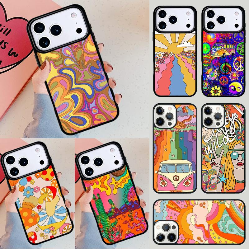 Hippy Hippie Psychedelic Art Phone Case For iPhone 17 Air 14 15 13 12 Max Cover For Apple 14 15 16 16e 11 Pro Max Plus