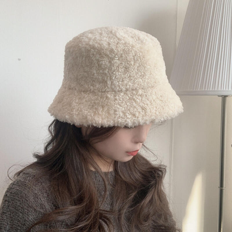 Poggle Wool Bucket Hat Winter Bucket Hat 3 Colors ivory