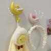 Cute Towel Hooks Cloud Aesthetic Key Hooks 2X Moon No Trace Adhesive Wall-Mounted Jewelry Organizer Cute For Keys Apartment