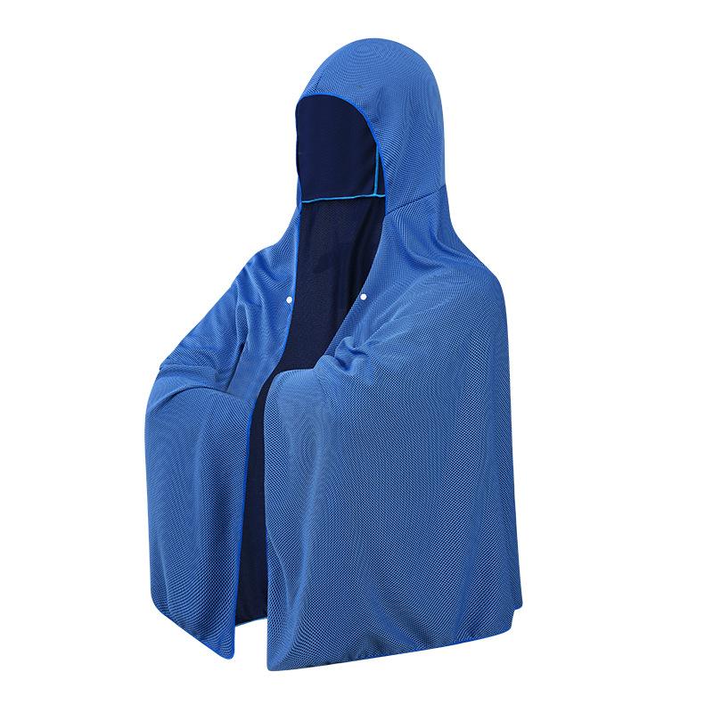 Ice Cool Beach Poncho Cover Up, Quick Dry Super Absorbent Oversized Hooded Towel Wrap For Swimming Beach Pool Travel