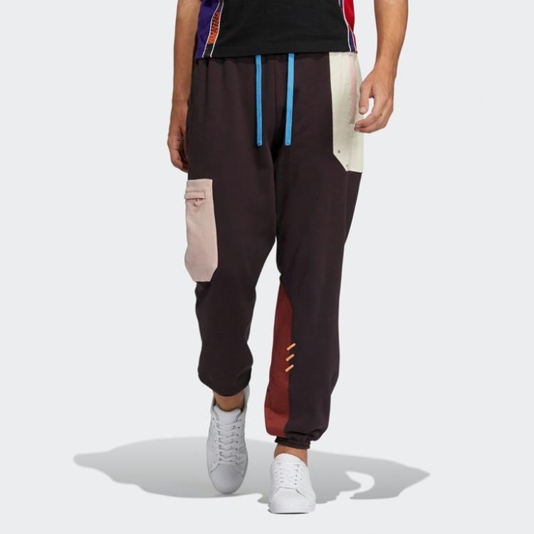 Adidas Originals Trefoil Puppet Series Colorblock Drawstring Joggers Unisex Bottoms Brown HC0344