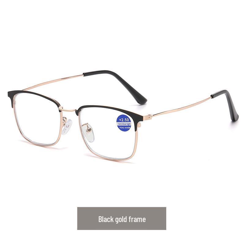 New Men's Anti-Blue Light Metal Reading Glasses - High Definition for Middle-aged and Elderly