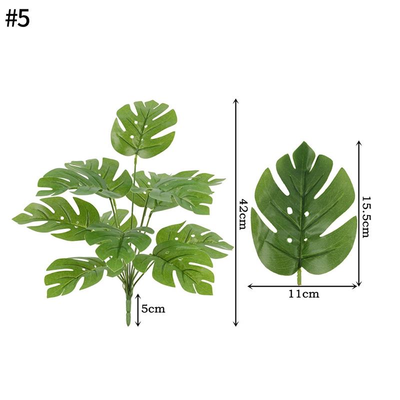 Artificial Turtle Back Monstera Leaf Simulation Fake Flowers Plant Pot Plastic Leaf Faux Plant Branch Ornamental Home Room Decor