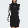 Adidas Originals Premium Knit High Collar Long Sleeve Sport Dress Women Dress Black JI7056