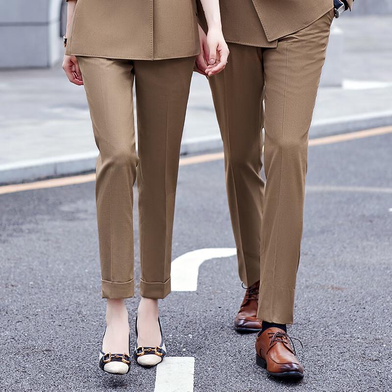 Women's High-Waisted Straight-Leg Suit Trousers