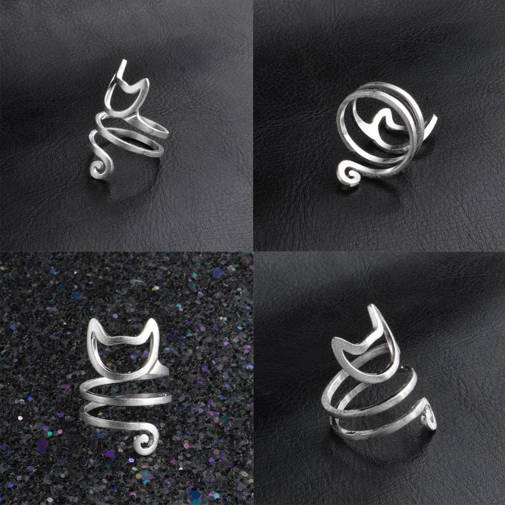 Cat Crochet Loop Rings Metal Yarn Guide Rings Fashionable Jewelry Finger Holder Fashionable Ornament for Craft Lovers