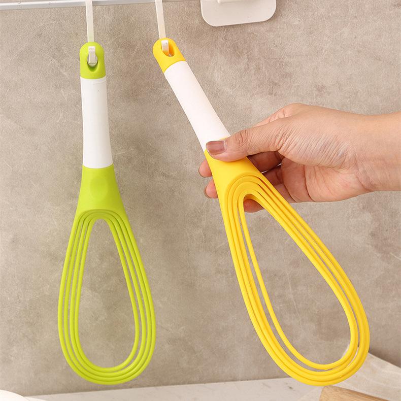 New Creative Egg Beaters Rotary Whisk Dual Purpose Plastic Folding Storage Mixer Multifunctional Hand Mixer Kitchen Accessories