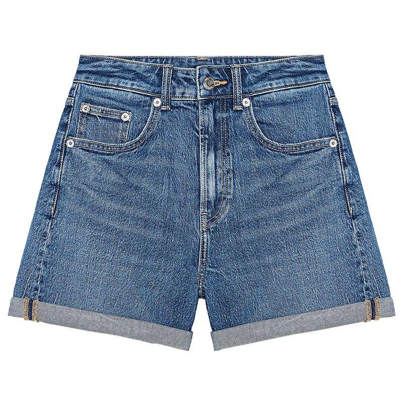 Zaprha 2025 New Arrival High Waist Loose Comfortable Edition Type Straight-leg Casual Denim Shorts Female Slim Looking 8197107