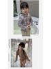 Korean Style Leopard Print Long Sleeve One-Piece Swimsuit for Girls