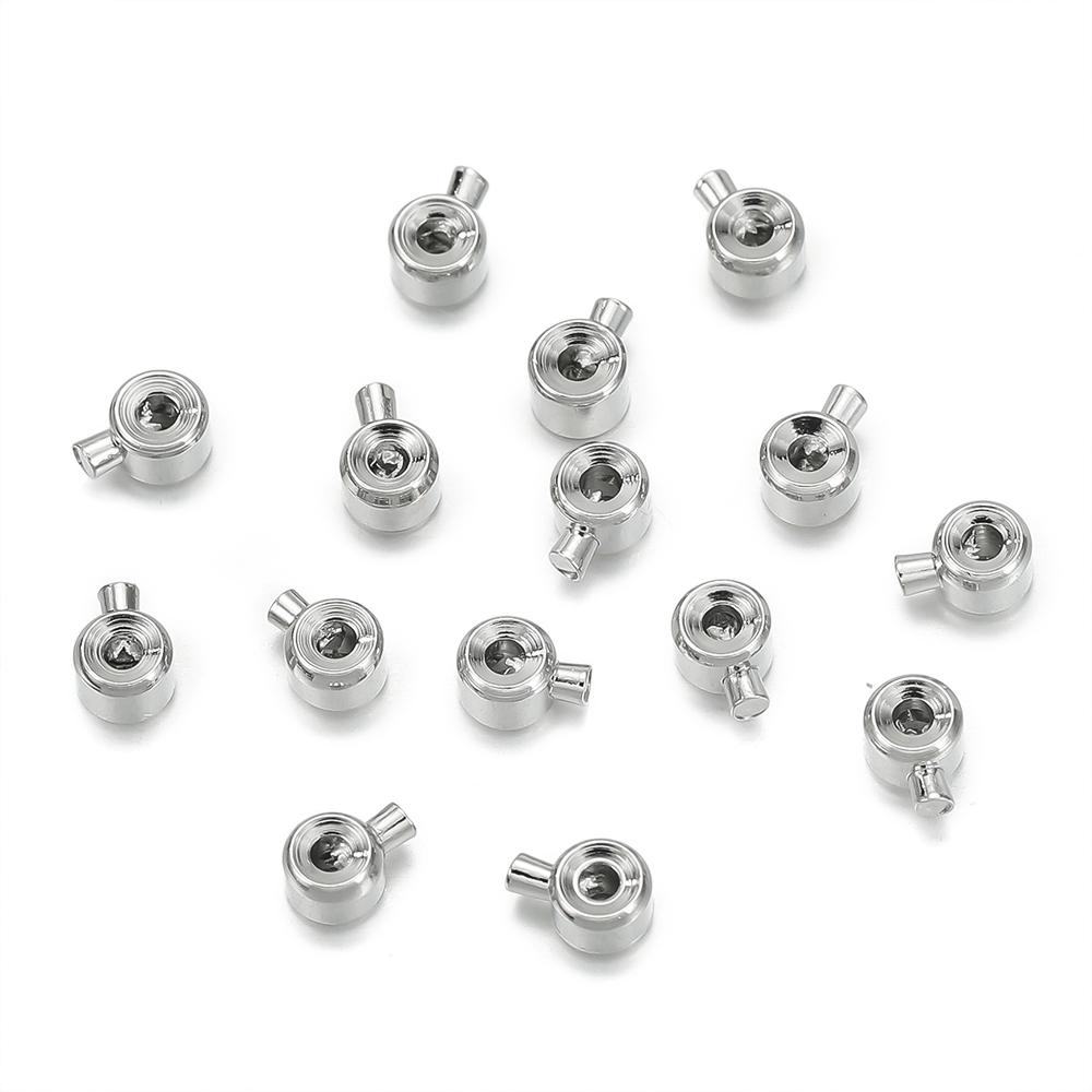 5pcs/Lot Copper Crimp Beads Spacer Bead Stoppers Cord End Caps Charms for Bracelet Necklace Jewelry Making Accessories Crafts