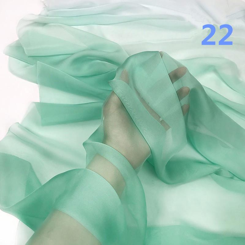 2M Styl Starożytny Kolor Tęczowy Gradient Szyfonowa Tkanina 30D Organza Tiulowa Tkanina Do Rękodzieła Hanfu Suknia Ślubna Dekoracja Sceniczna