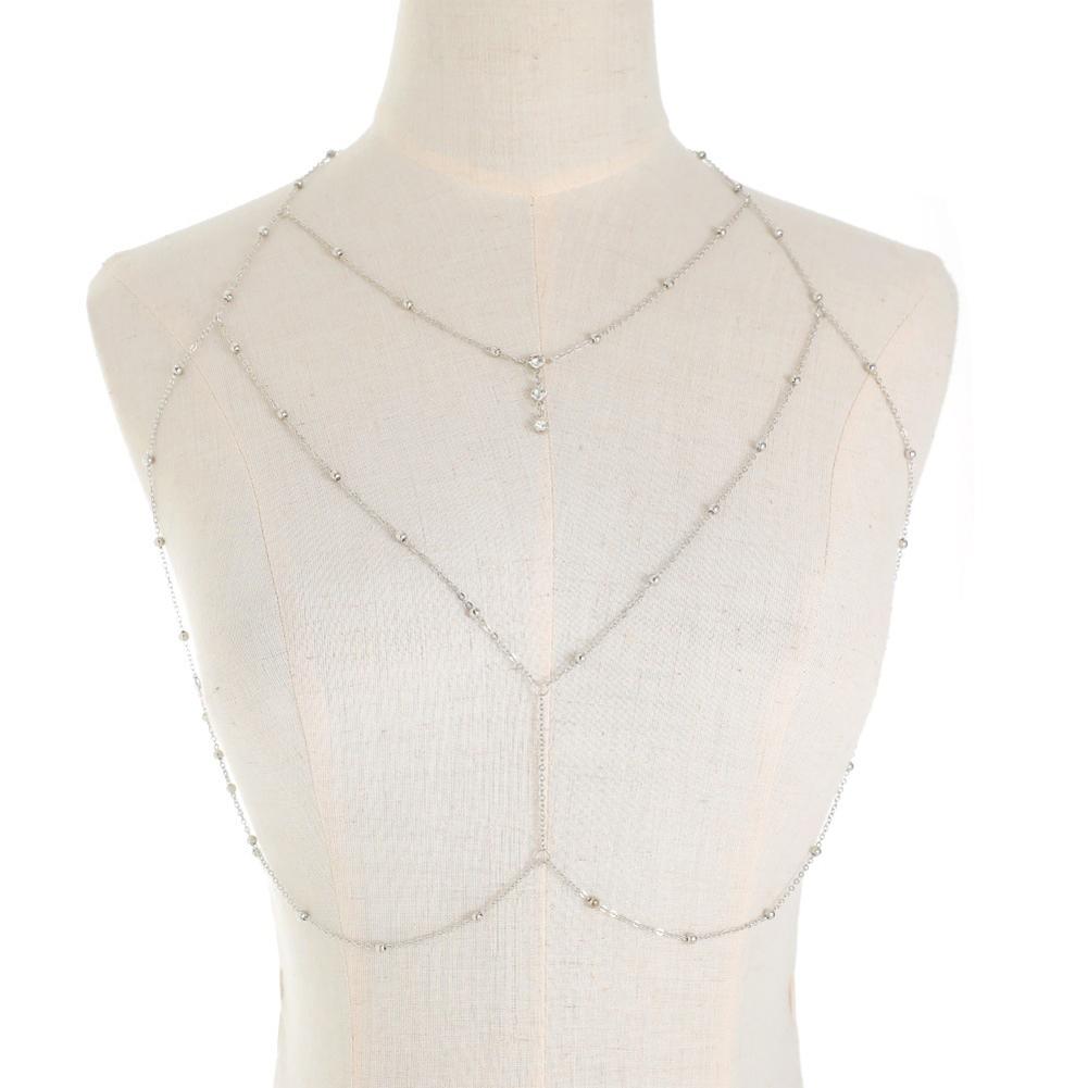 Women Sexy Necklace Fashion Body Chain Shoulder Jewelry Bra Cross Body Chain Jewellery