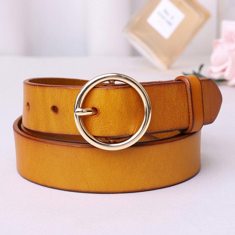 Ins Style Women'S Belt Women'S Jeans Versatile Internet Celebrities With The Same Simple Fashion Leather Pin Buckle Jeans Belt