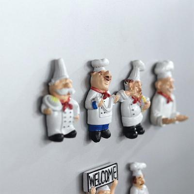 Autocollants Décoratifs 3D Chef de Cuisine pour Maison, Porte-Notes Magnétiques pour Frigo, Autocollant Message