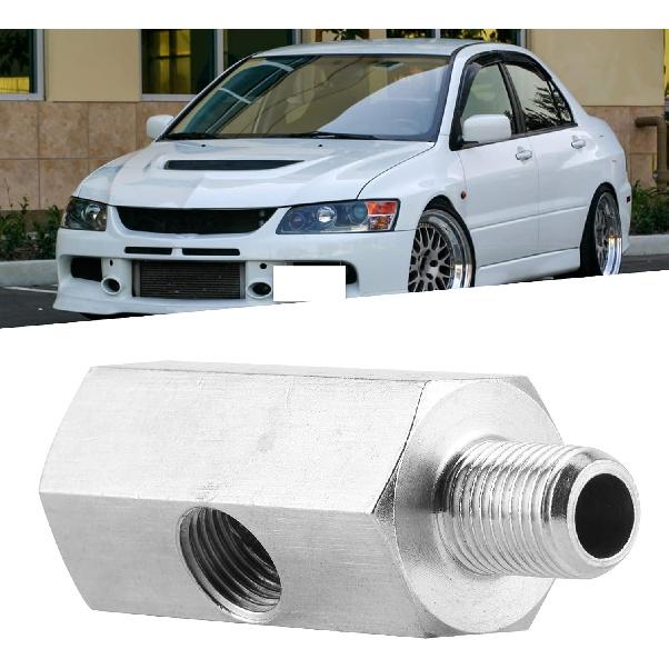 M10 Oil Pressure Sensor Tee Adapter,Male to Female1/8in to M10x1.0 with 1/8 NPT Side Port Stainless Steel Hose T Fittings Turbo Supply Feed Line