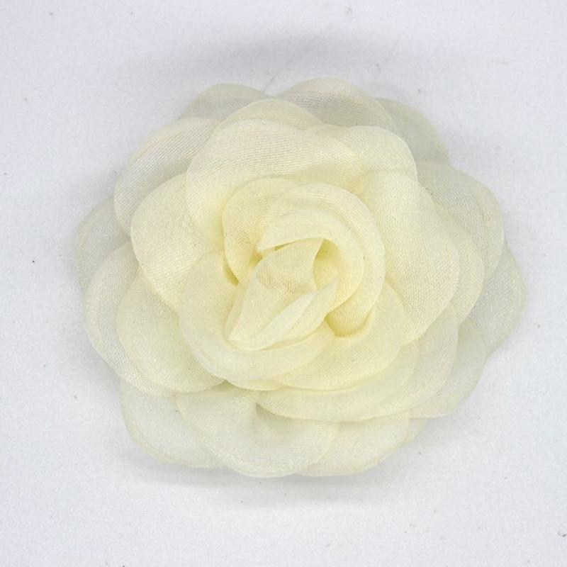 6Cm Black White Camellia Flower Brooches Korean  Corsage Lapel Pins Dress Shirt Suit Accessories For Women Lapel Pins