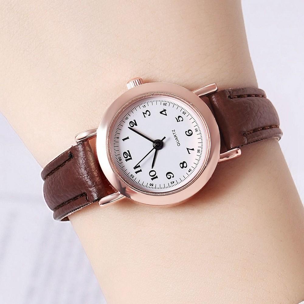 Vintage Korean Style Womens Quartz Watch With Leather Strap For Casual Fashion
