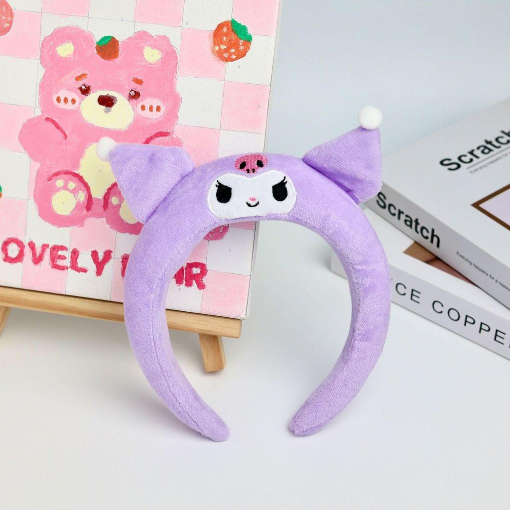 Sanrio Kuromi Kids' Headband, 3D Cartoon Non-slip Hair Accessory for Face Washing
