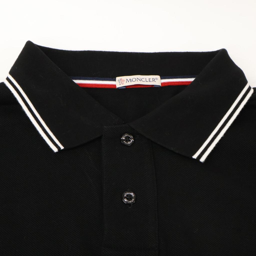 Moncler Black Pique Polo Shirt Tops S blackUsed