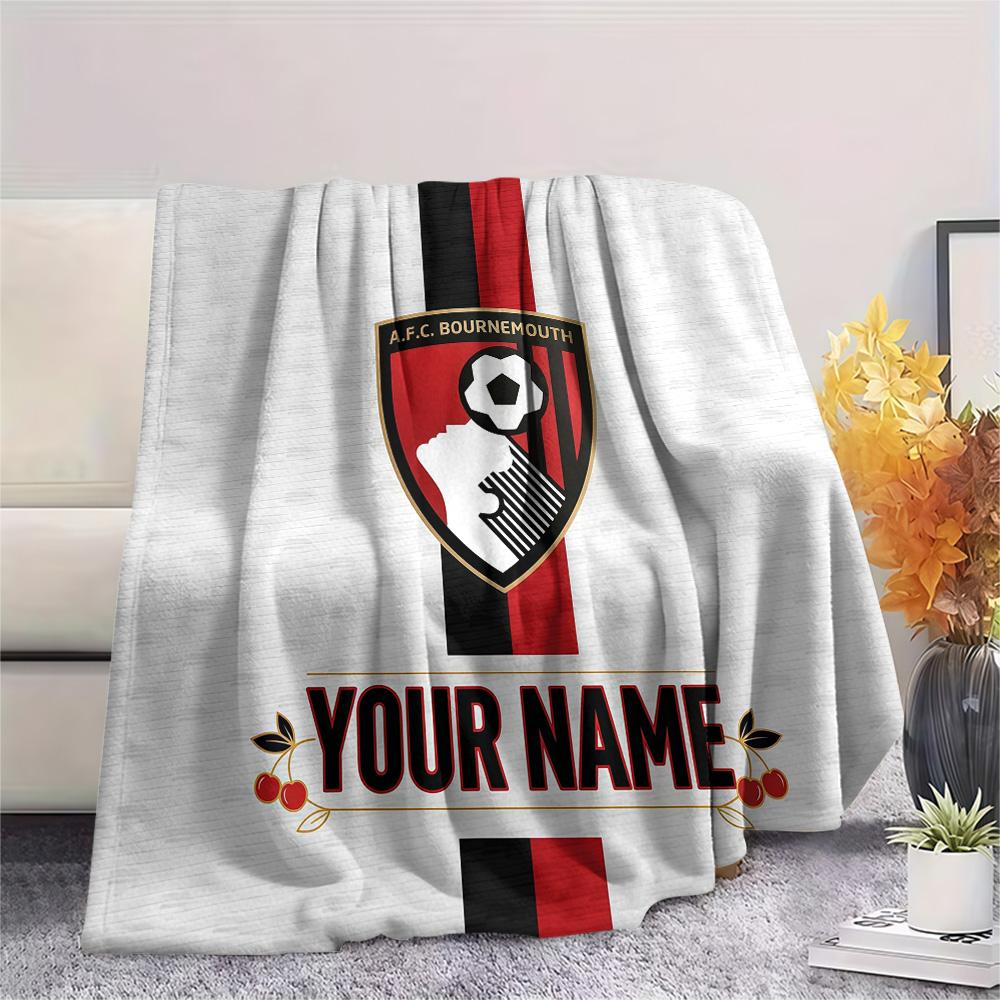 Custom Name AFC Bournemouth Flannel Blanket, High quality Comfortable for All Seasons, Home Decor, Warmth and Comfort