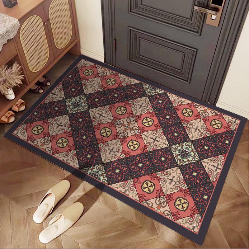 

Килимок вхідний з кришталевого вельвету в етнічному стилі - Зносостійкий, Брудовідштовхувальний, Легко чиститься, Нековзний килимок. 90x120cm