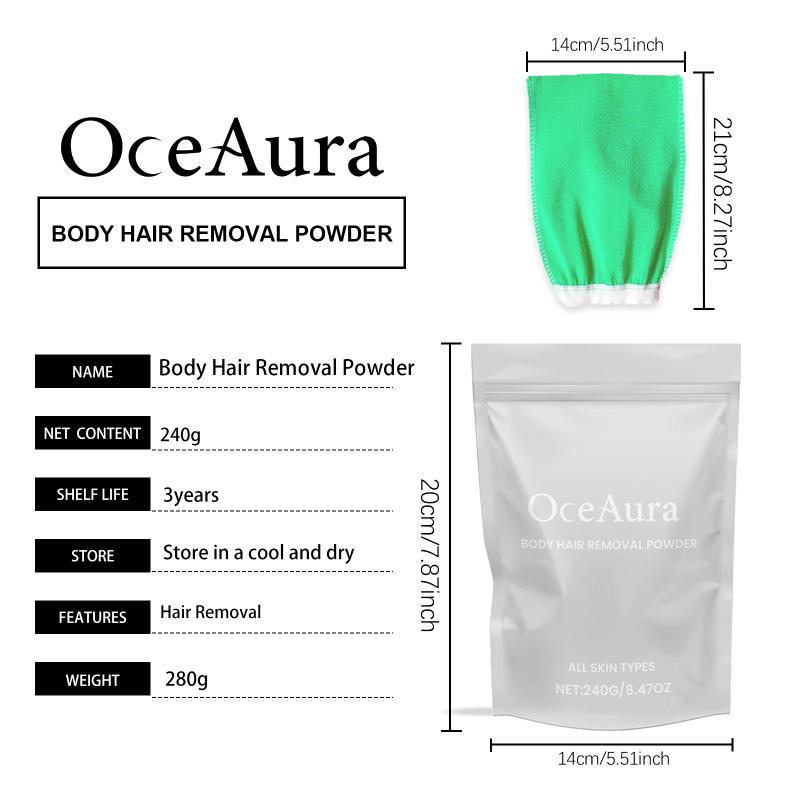 Full Body Hair Removal Powder Dry Touch Mild Formula Effective for Leg Arm Armpit Easy Application Home Spa Solution