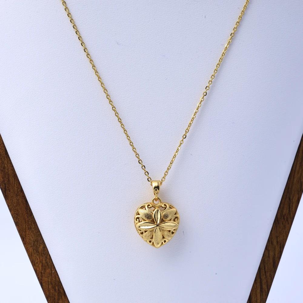 Vietnam Sand Gold Heart Necklace Ethnic Style Hollow Chicken Heart Gilt Set Chain Gilt Necklace Jewelry Manufacturers Wholesale