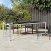VidaXL Garden Table White 250x100x75 Cm Braided Resin Tempered Glass 362556