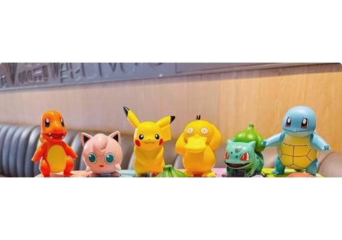 Animation Anime   Pikachu Snorlax Action Figurine Doll Cute Desktop Ornament Collectible Model Decoration For Kids
