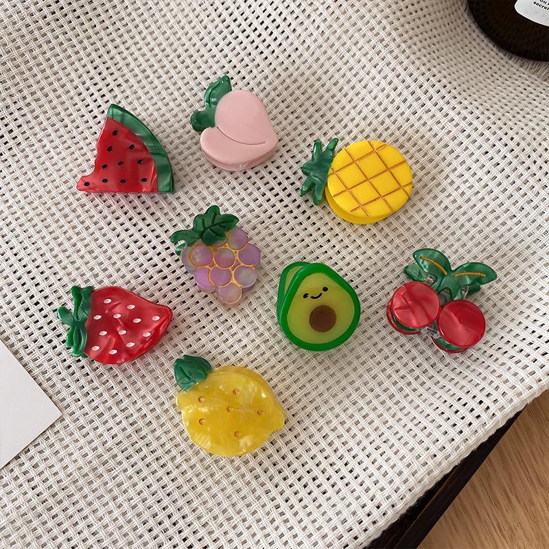 Cute Fruit Mini Hair Clips - Strawberry & Cherry Baby Bang Clips