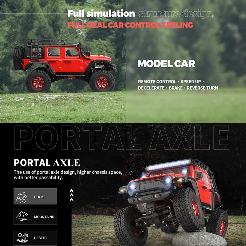 Wltoys 2428 1:24 RC Car 2.4G With LED Lights 4WD Off Road Vehicle Model Remote Control Mechanical Truck For Children Toy Gift