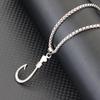 Stainless Steel Nautical Anchor Necklace for Men 60cm Long Fishhook Skull Arrow Pendant Beach Jewelry