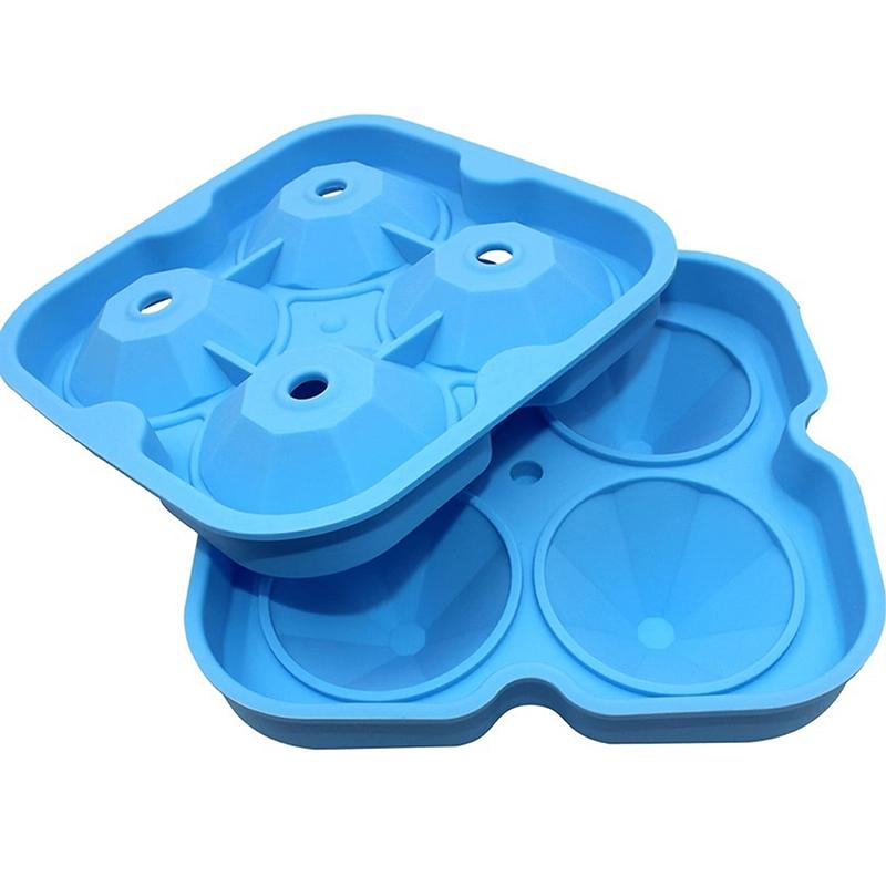 Large Ice Cube Trays Silicone Ice Cube Molds For Freezer With Lid Reusable Whiskey Ice Mold Ball Diamond Ice Mold