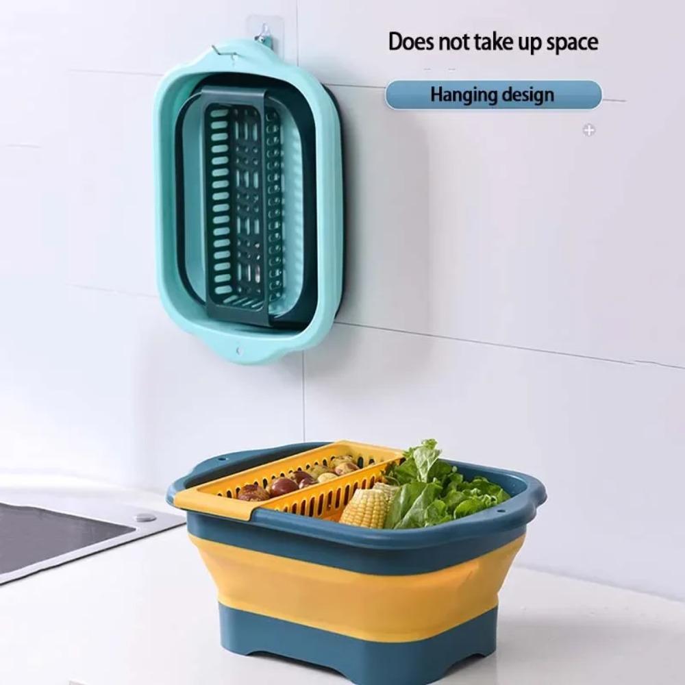 2026 Foldable Dish Basin Vegetable Washing Basket Outdoor Portable Sink Tub Dishpan Silicon Collapsible Drainer for Kitchen Camping