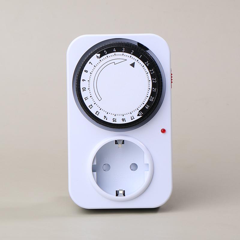 Eu Plug Timing Socket 24-Hours Cycle Mechanical Timer Electricity Consumption Meter Automatic Shutdown With Overload Protection