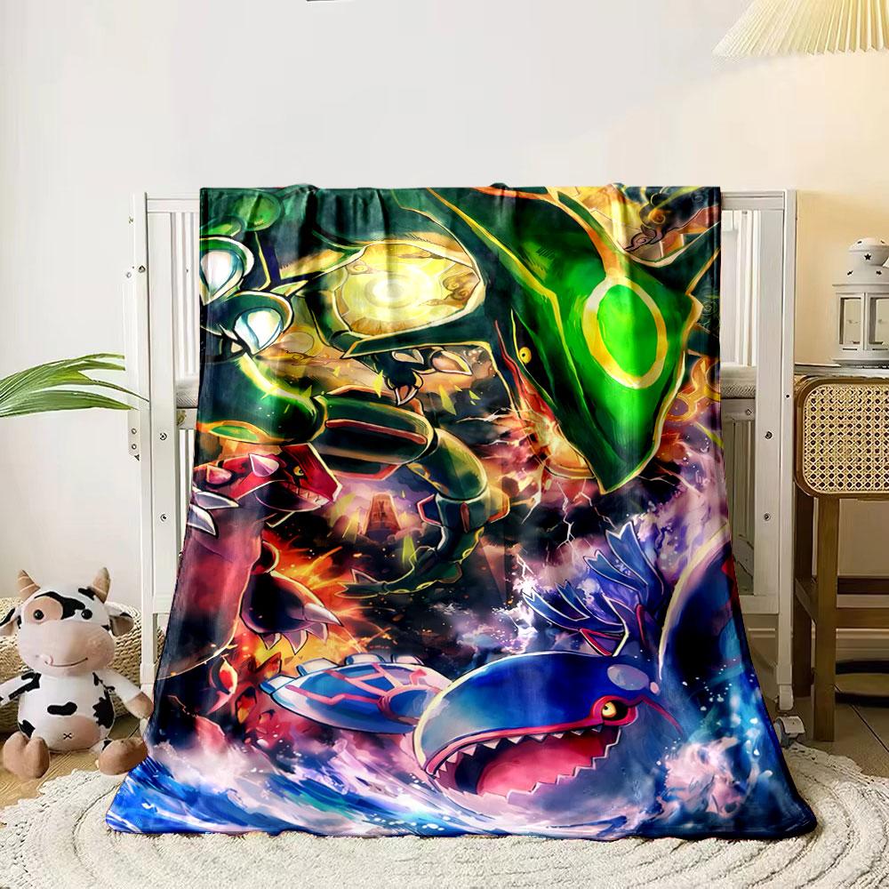 Dynamic clash of three fantastical creatures amid fiery and aquatic chaos. for all seasons blanket lunch break throw gift 80cm x 120cm