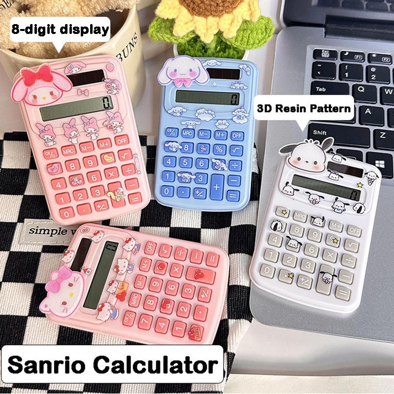 Sanrio Mini Kalkulator Elektroniczny Hello Kitty Cinnamoroll Kawaii 8-cyfrowy Kalkulator Przenośny Kreskówkowy Artykuły Biurowe Szkolne Prezent