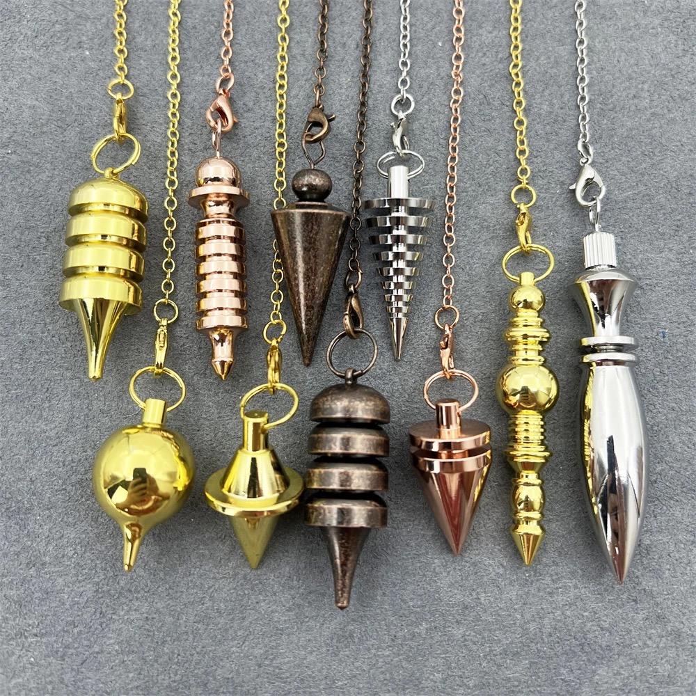Cone 100% Copper Brass Metal Pendant Pendulum for Divination Dowsing Reiki Healing Egyptian Isis Pendulos Professional A001