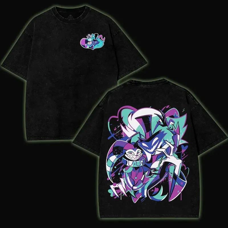 Harajuku Manga Hazbin Hotel Graphic T Shirt Washed Oversized Vintage Washed high quality hot product Unisex sweatshirt Sports