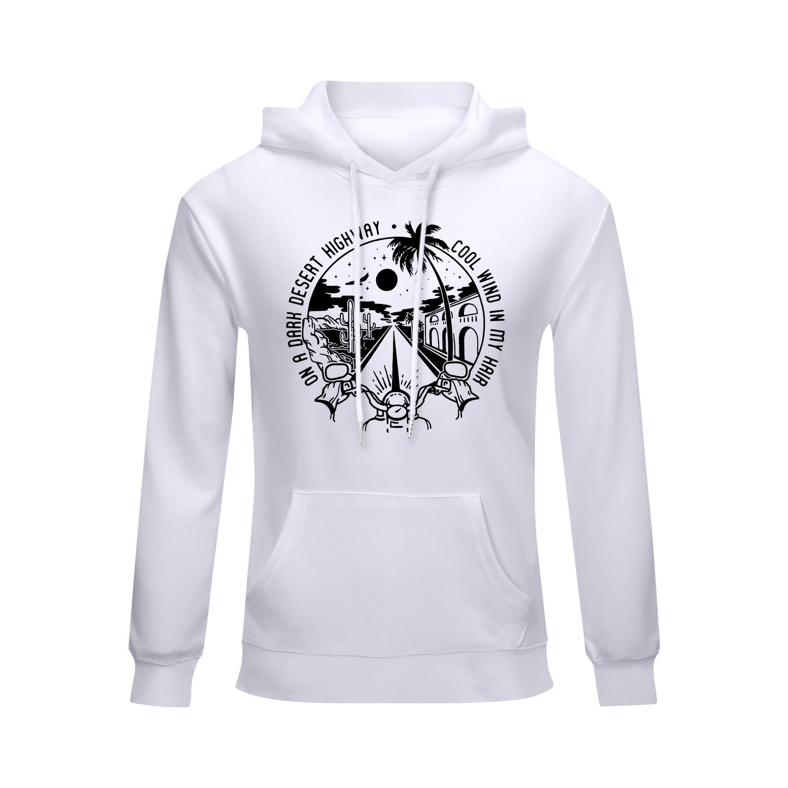 

Унисекс модный повседневный свободный плюшевый пуловер с длинными рукавами и круглым вырезом с капюшоном из веревки XL белый