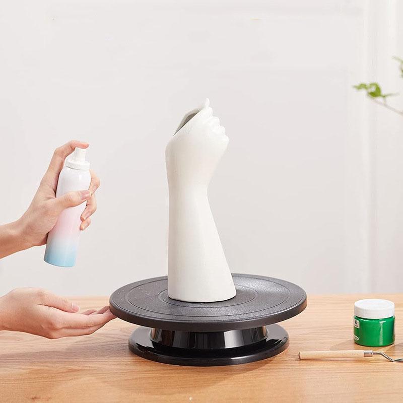 1pc 11Inch Plastic Revolving Cake Decorating Stand Icing Painting Rotate Turntable