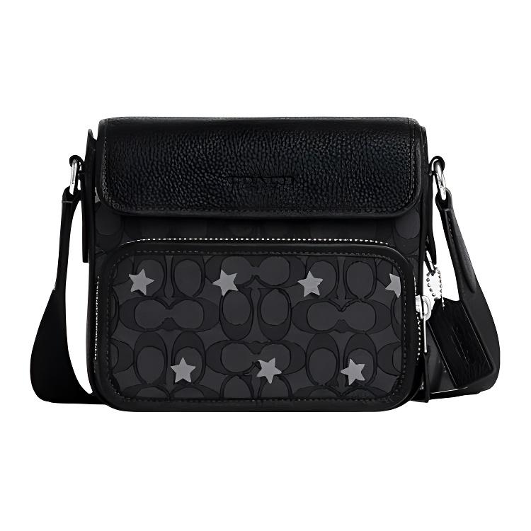 

Coach Sullivan 20 Star Embroidery Classic Monogram Leather And Fabric Messenger Bag Women bags Charcoal-Gray Black CO930-SVPHT Basic Set (Bag+Dust Bag)