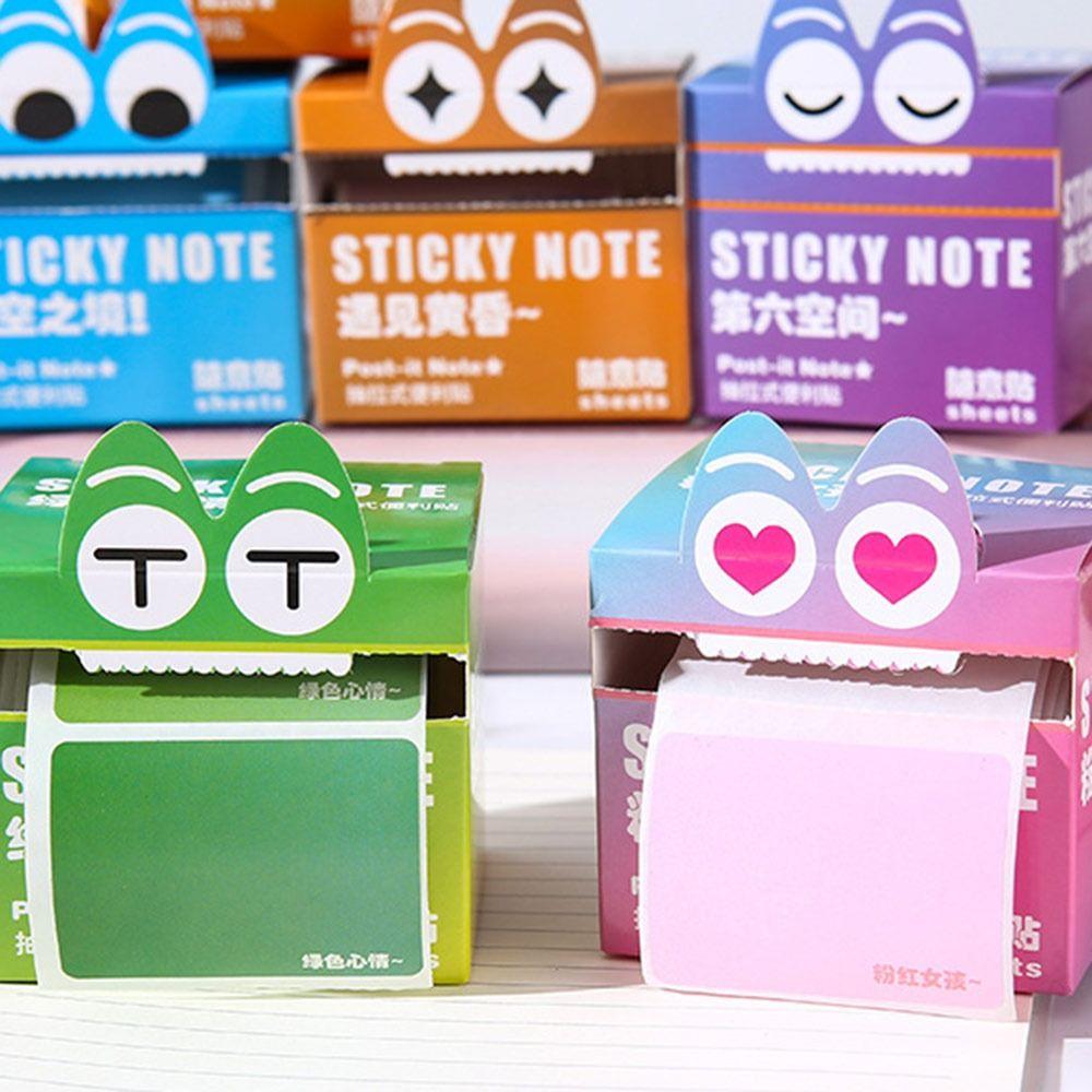 Cartoon Memo Pad Paper Pull Out Design Dopamine Sticky Notes Pearlescent Transparent Self-Adhesive Student Mistake Notepads