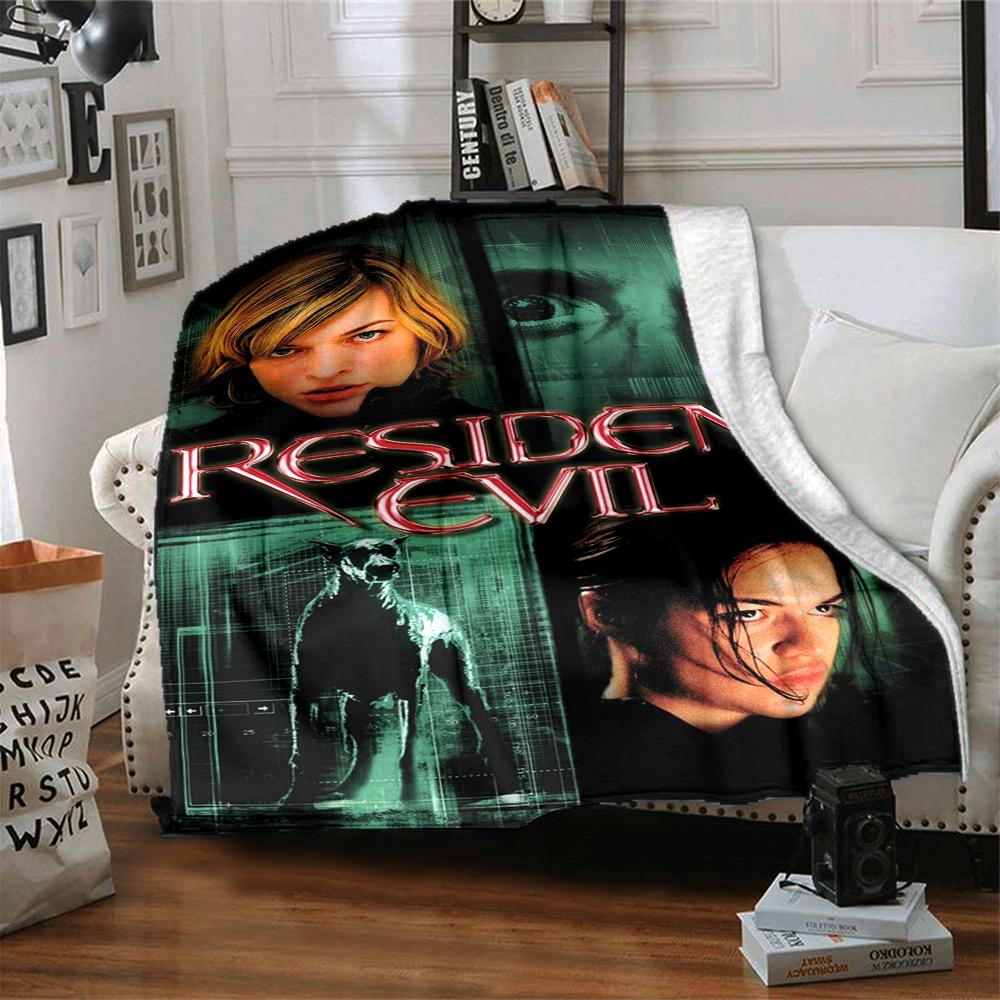 1Pc Resident Evil Biohazard Horror Flannel Blanket, Soft And Comfortable, Casual Warm, Camping Travel, Christmas, Halloween Xmas Gift L1525