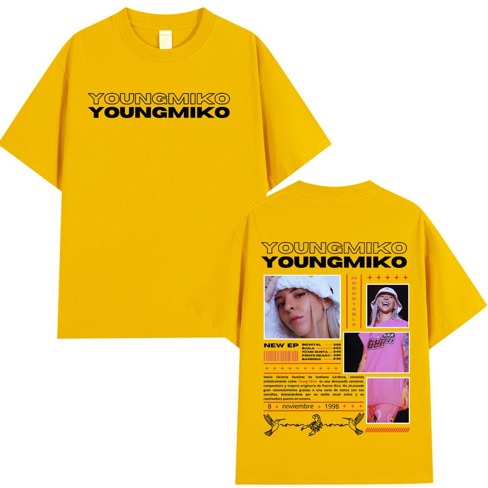 Rapper Young Miko Att Album Tshirt Tour Merch Short Sleeve Tee Shirt Unisex Women Clothes Loose Cotton Tshirts Streetwear Unisex